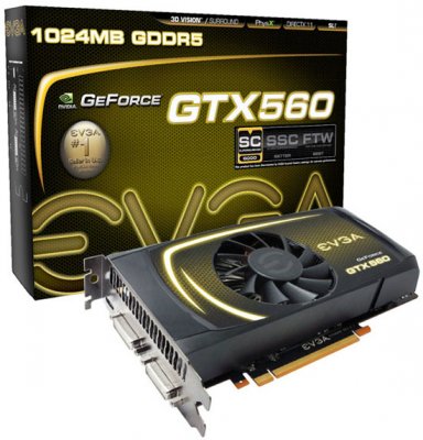      NVIDIA GeForce GTX 560     40-   GF114  336  CUDA             EVGA.