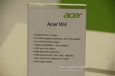 Computex 2011:  Acer W4   Windows Phone 7 Mango