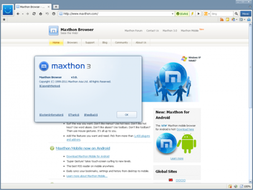     Maxthon 3.1.5 Build 1000