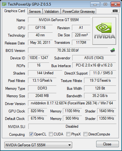 -:  ASUS N55SF   