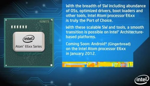 Intel    Android 2.3  Atom E6xx