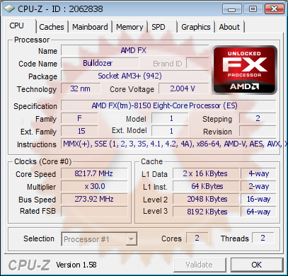    FX-8150   8,2 