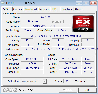  AMD FX-8120   8 