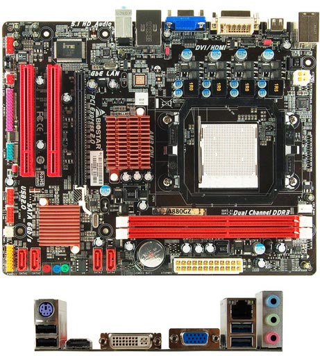Biostar A880GZ     AMD 880G  Socket AM3+