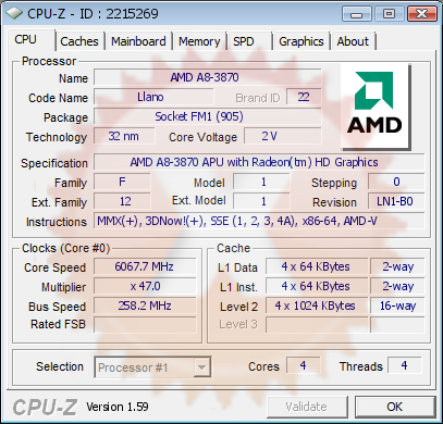   AMD A8-3870K   6067 