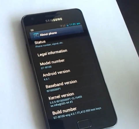     Android 4.0  Galaxy SII