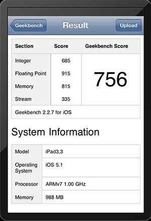   iPad       CPU  1 