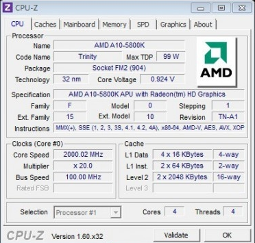   APU A10-5800K (Trinity)