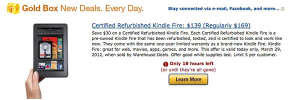 Amazon     Kindle Fire  $139