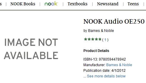  Nook Audio OE250    Barnes & Noble