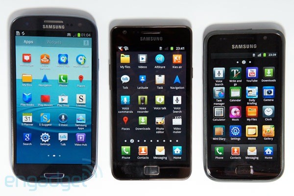 Samsung Galaxy S III  Galaxy S II  Galaxy S:   