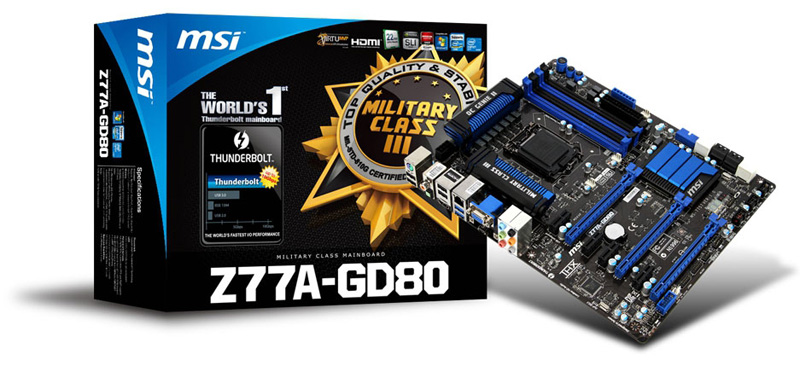  MSI Z77A-GD80  Intel Z77   Thunderbolt