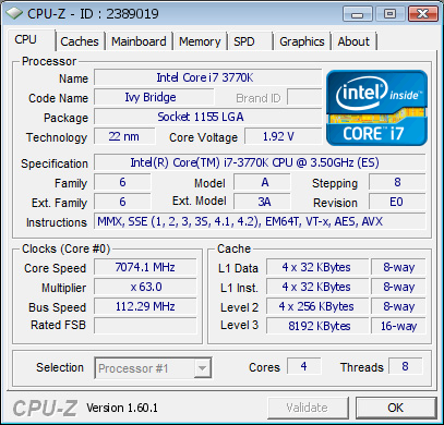  Core i7-3770K   7074 