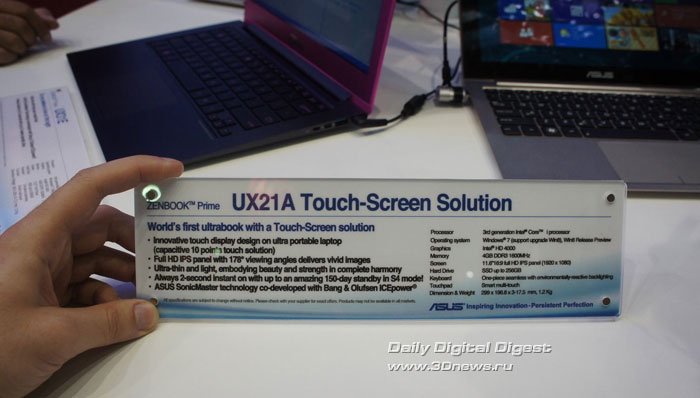 Computex 2012:   ASUS Zenbook Prime UX21A Touch