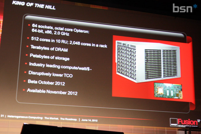 SeaMicro     AMD Opteron  