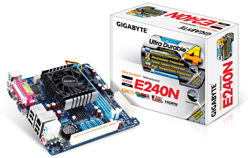 Mini-ITX  GIGABYTE    AMD E-240