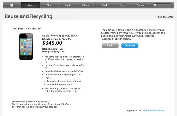 Apple    $345   / iPhone 4S