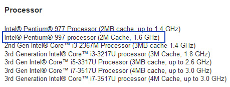   CPU Pentium 997