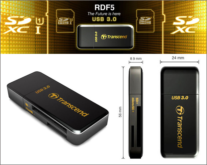  Transcend  USB 3.0   SDHC/SDXC  microSDHC/SDXC