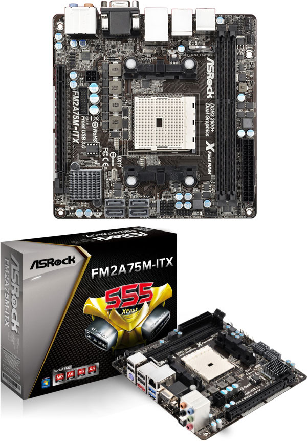 - ASRock FM2A75M-ITX  APU  Trinity