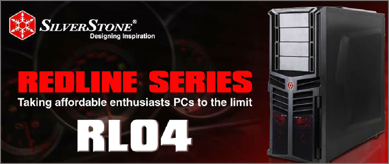 SilverStone RL04:  Mid Tower   Redline Series