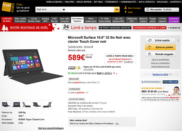 Microsoft Surface       FNAC