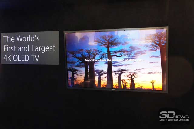 CES 2013: Sony продемонстрировала первый в мире 4K OLED-телевизор