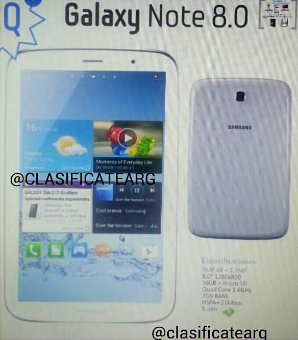    Samsung Galaxy Note 8.0