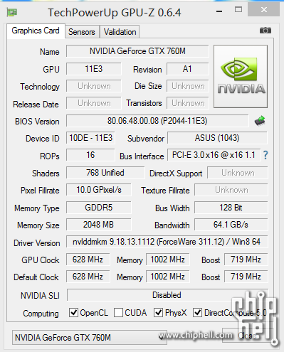      GeForce GTX 760M