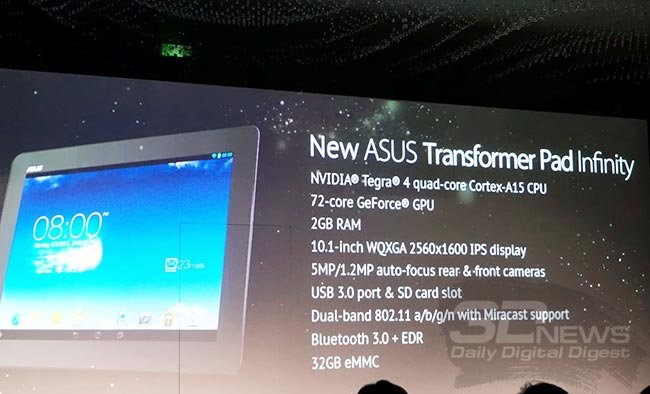  ASUS  Computex 2013: Transformer Pad Infinity, MeMo Pad FHD 10  HD 7