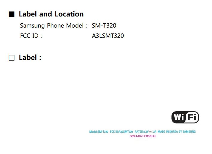  Samsung Galaxy Tab Pro 8.4 SM-T320     FCC